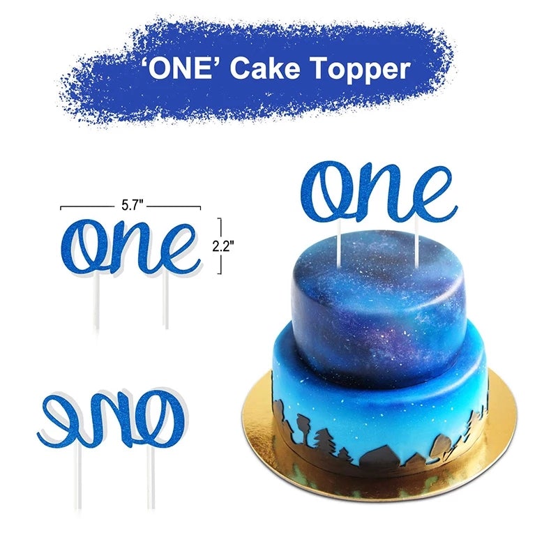 Blue and Gold Preselection Cake Smash Set with Balloons