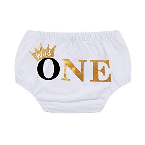 HIHCBF Baby Boys First Birthday Party Cake Smash Photo Shoot Outfits Wild ONE Crown Tail Suspenders Bow Tie Bloomers Set White