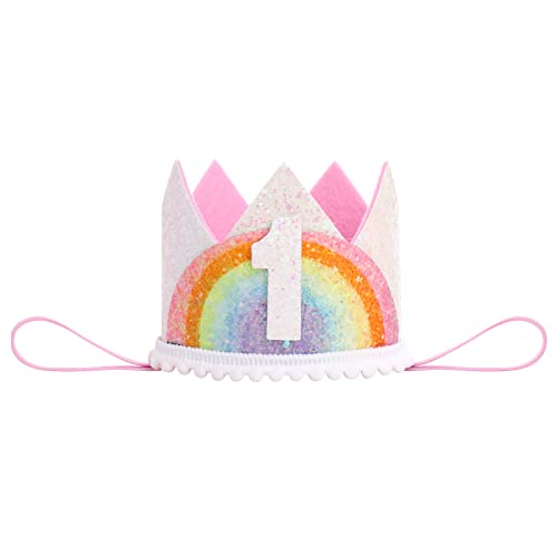 Rainbow Tutu 1st Birthday Set with Crown
