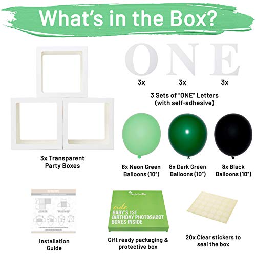Balloon Boxes "ONE" with Balloons In Multiple Colors