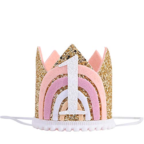 Boho Rainbow 1st Birthday Cake Smash Crown