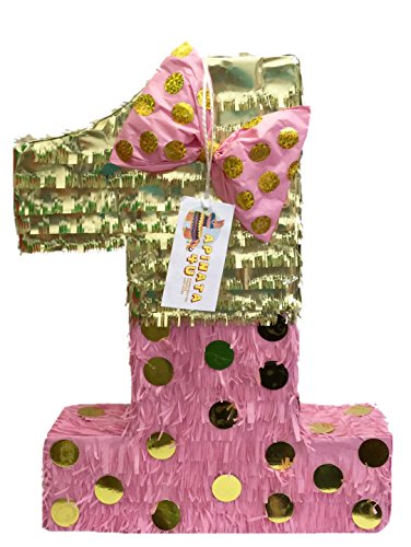 Large Minnie Mouse 1st Birthday Pink & Gold with Bow
