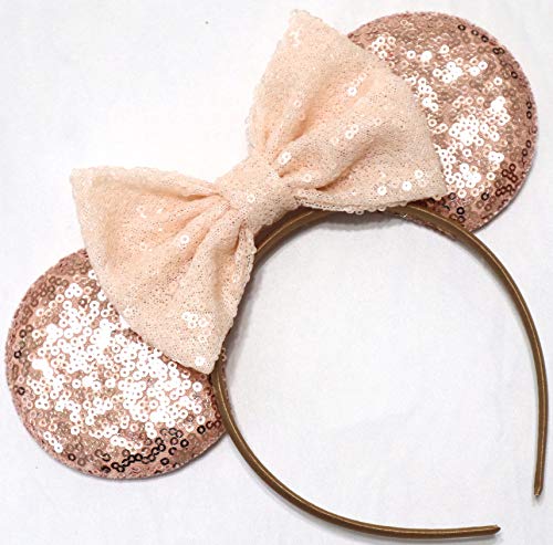 Glitter Minnie Mouse Ears with Sequin Bow