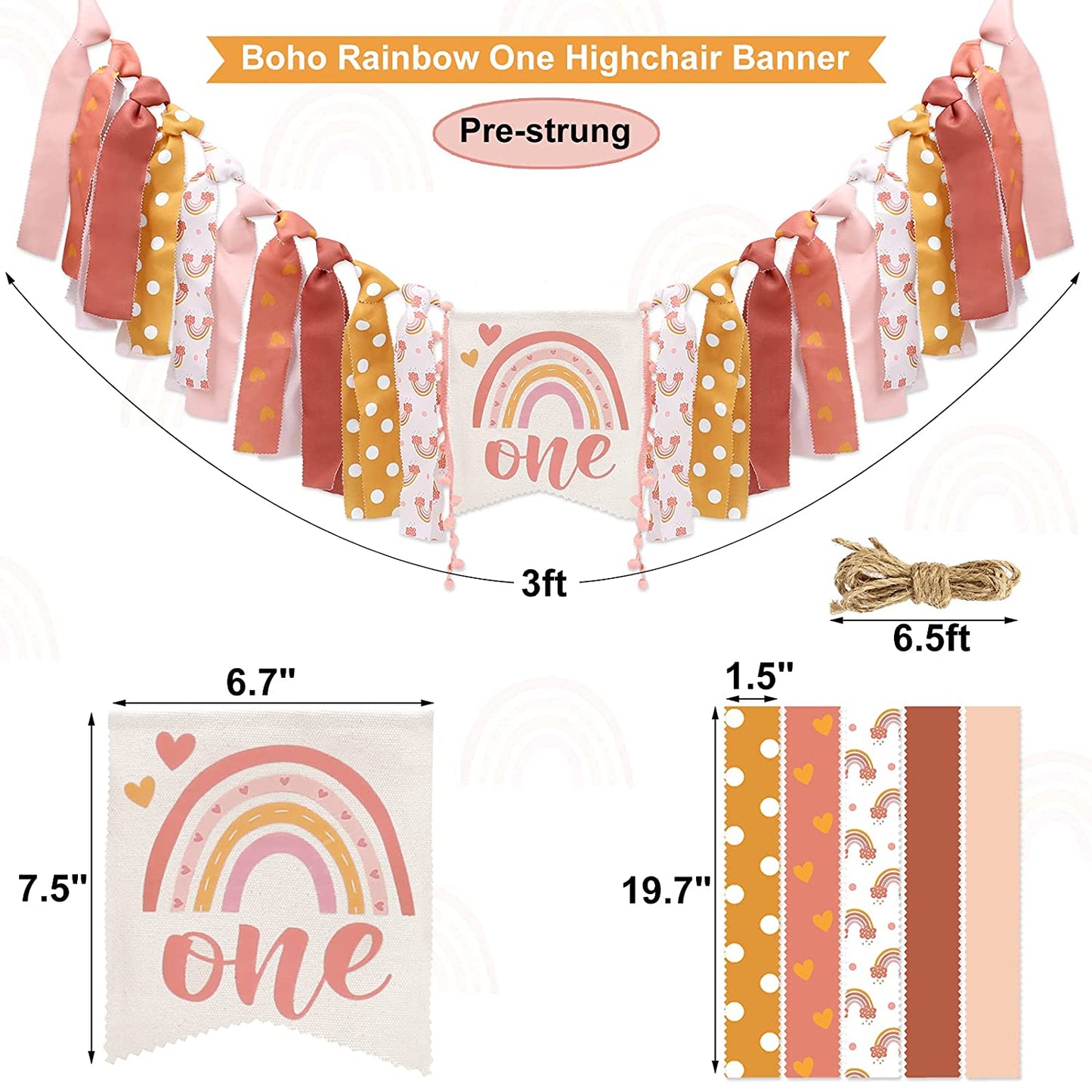 Boho Rainbow Complete Cake Smash Set