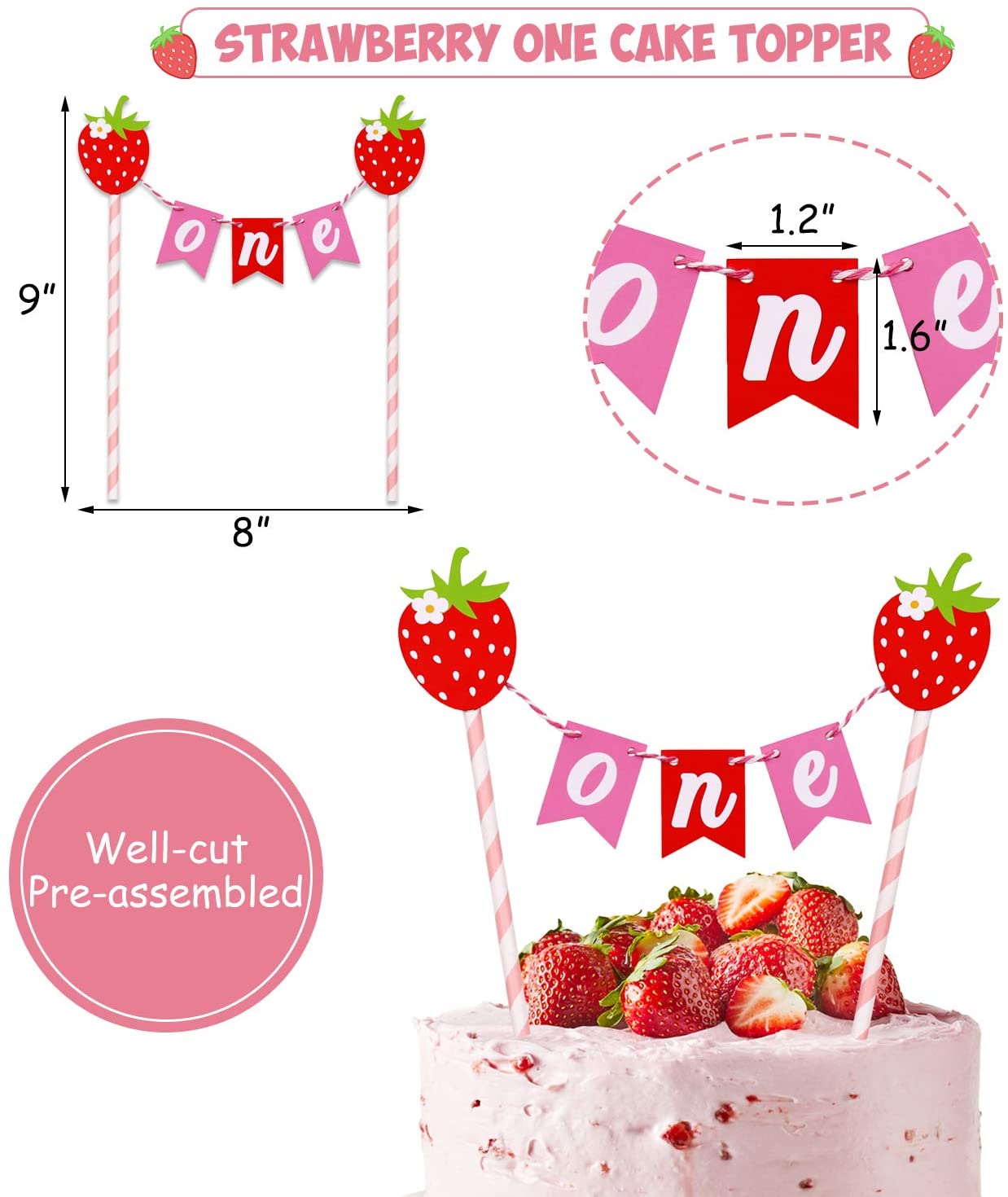 FREE Strawberry Straw Toppers  Strawberry shortcake party, Strawberry  shortcake party favors, Strawberry party