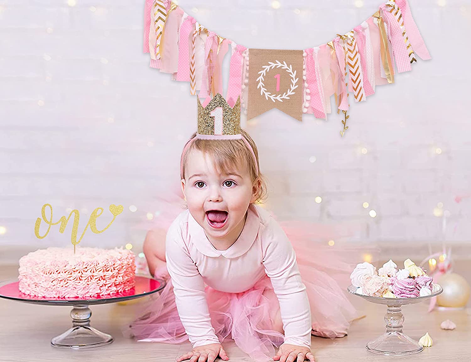 Birthday Princess Pink and Gold Cake Smash Set