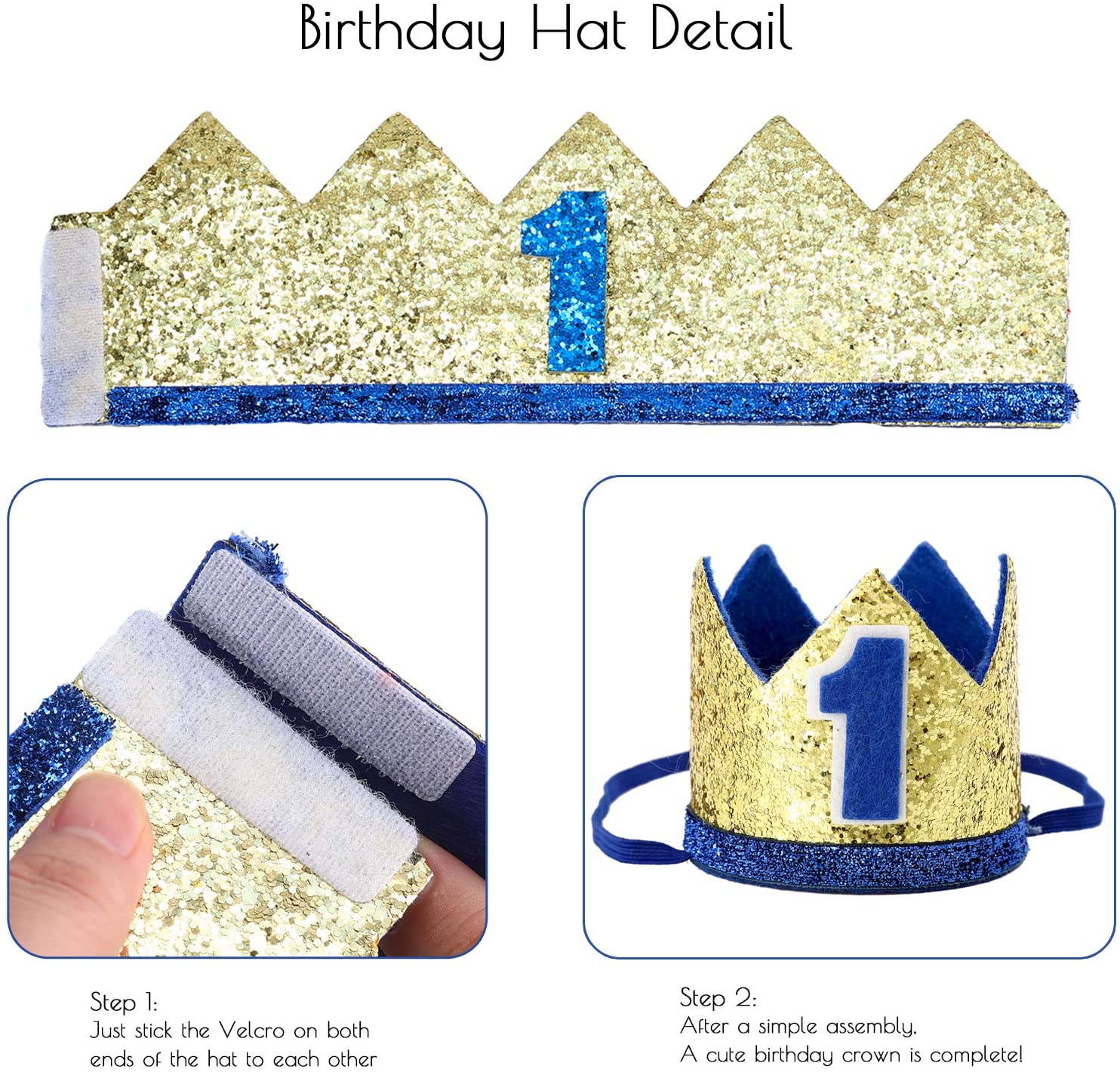 Birthday Complete Set- Boys Cake Smash Blue & Gold