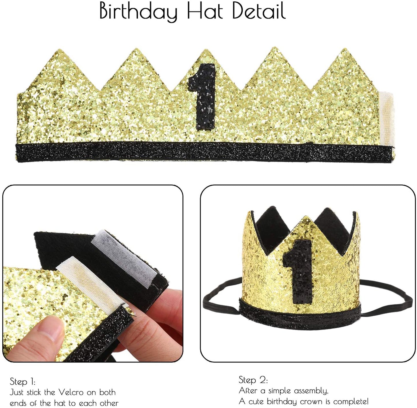 Birthday Complete Set Boys Cake Smash Black and Gold