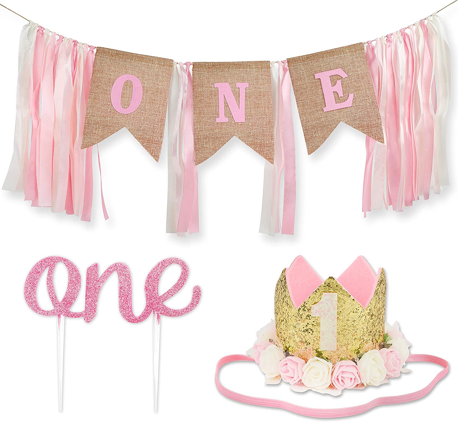 Birthday Pink Girls Heart One Cake Smash Set